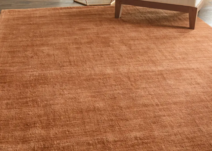 8' Orange Hand Woven Runner Rug