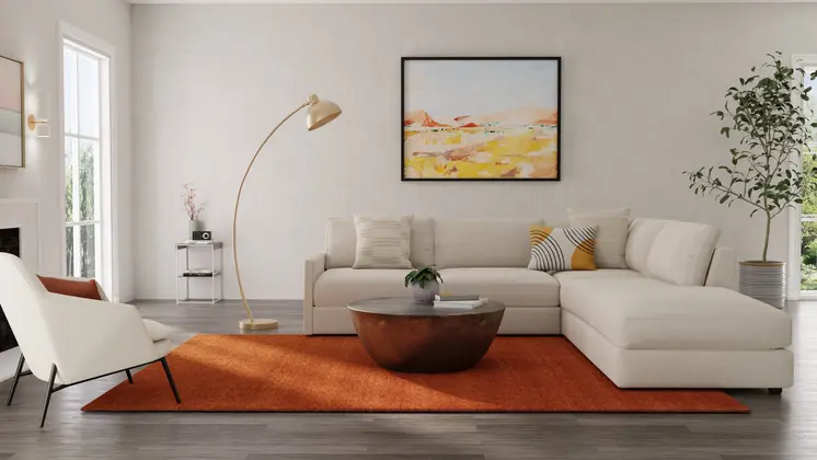 8' Orange Hand Woven Runner Rug