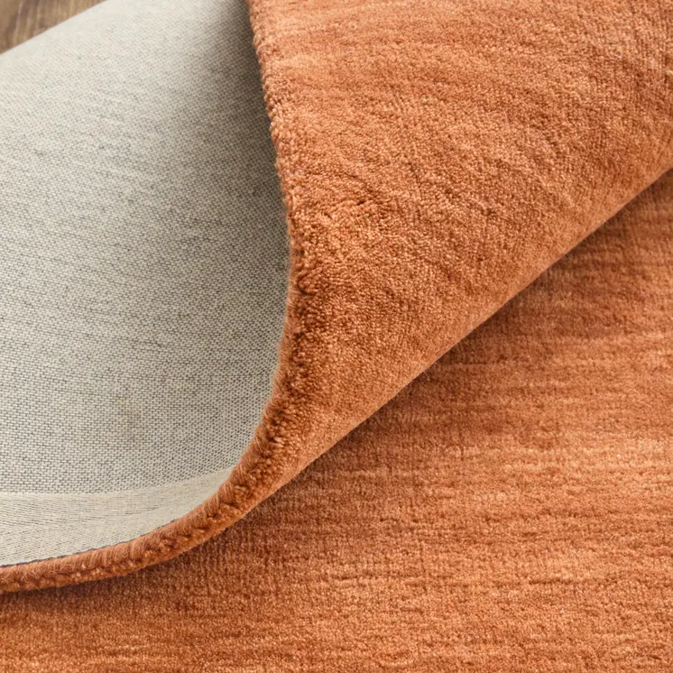 8' Orange Hand Woven Runner Rug