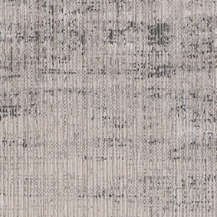 8' Gray Ivory And Taupe Runner Rug