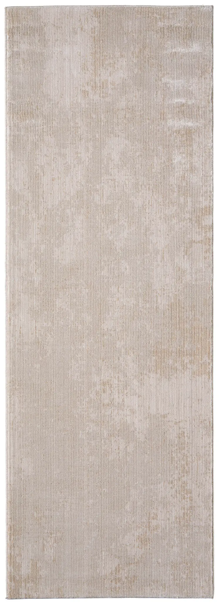 8' Gray Ivory And Brown Abstract Runner Rug