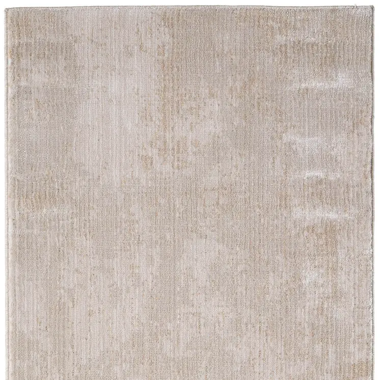 8' Gray Ivory And Brown Abstract Runner Rug