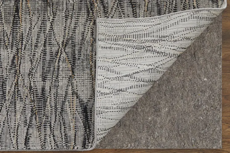 8' Gray Ivory And Tan Abstract Runner Rug