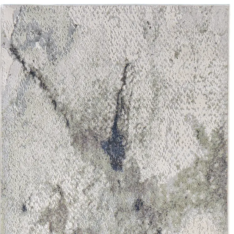8' Taupe Brown And Black Abstract Runner Rug