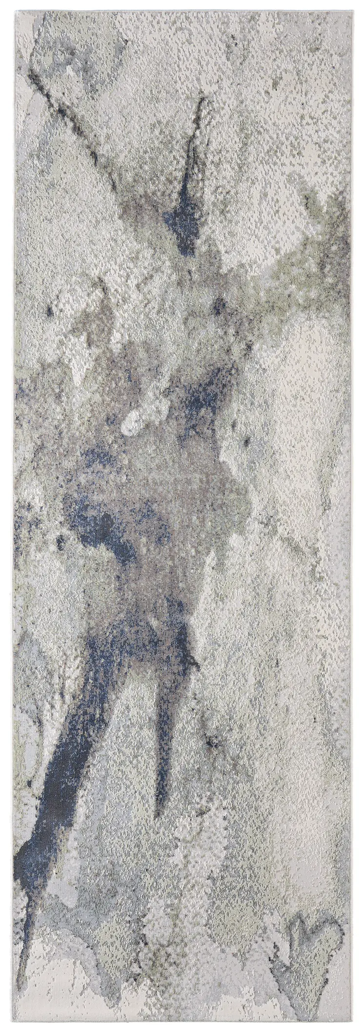 8' Taupe Brown And Black Abstract Runner Rug
