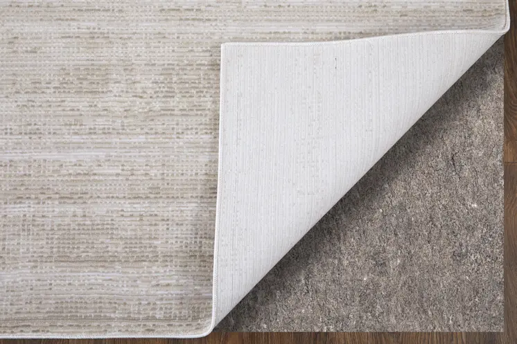 8' Ivory And Silver Runner Rug