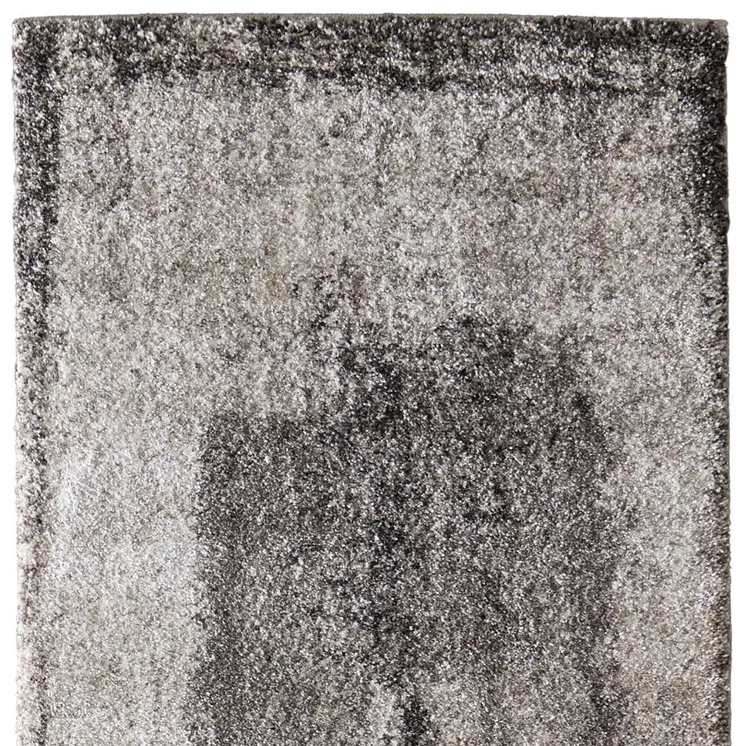 8' Gray Black And Taupe Abstract Distressed Runner Rug