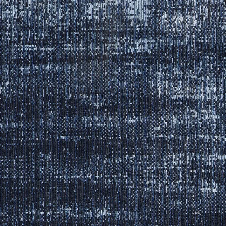 8' Blue And Black Runner Rug