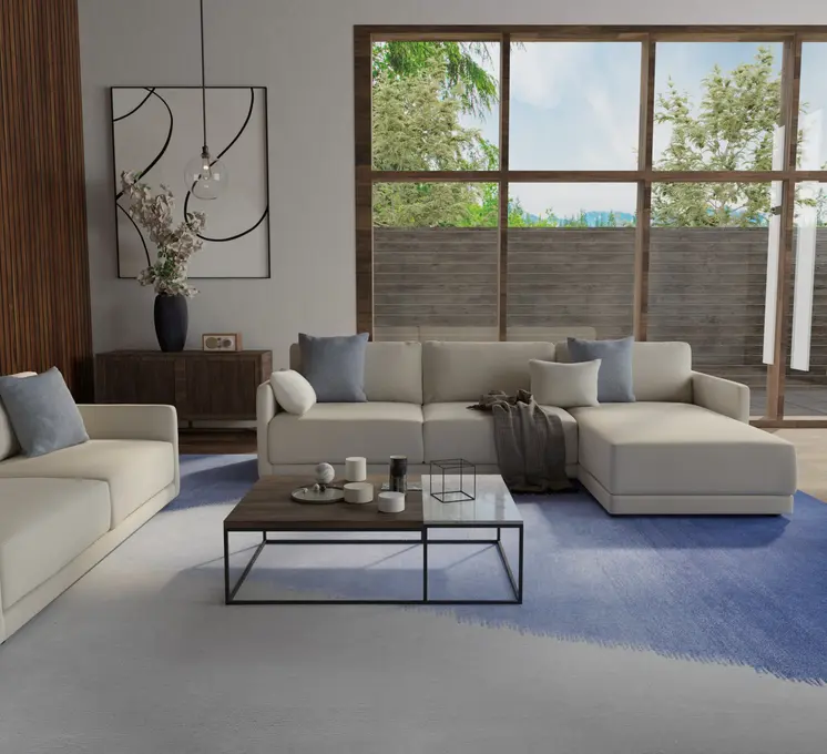 8' X 10' Blue And Gray Geometric Hand Tufted Area Rug