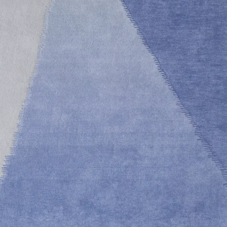 8' X 10' Blue And Gray Geometric Hand Tufted Area Rug