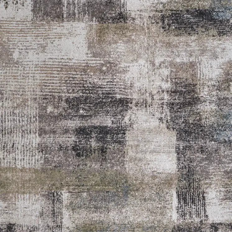 8' X 10' Gray Taupe And Ivory Abstract Distressed Area Rug