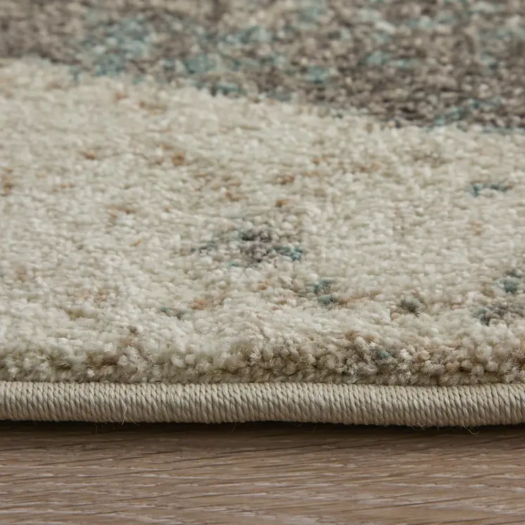 8' X 10' Ivory Blue And Green Checkered Area Rug