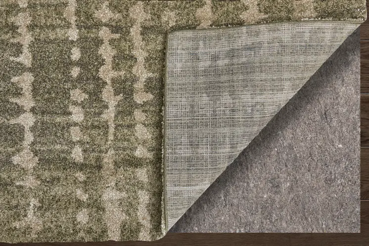 8' X 10' Green And Tan Abstract Area Rug