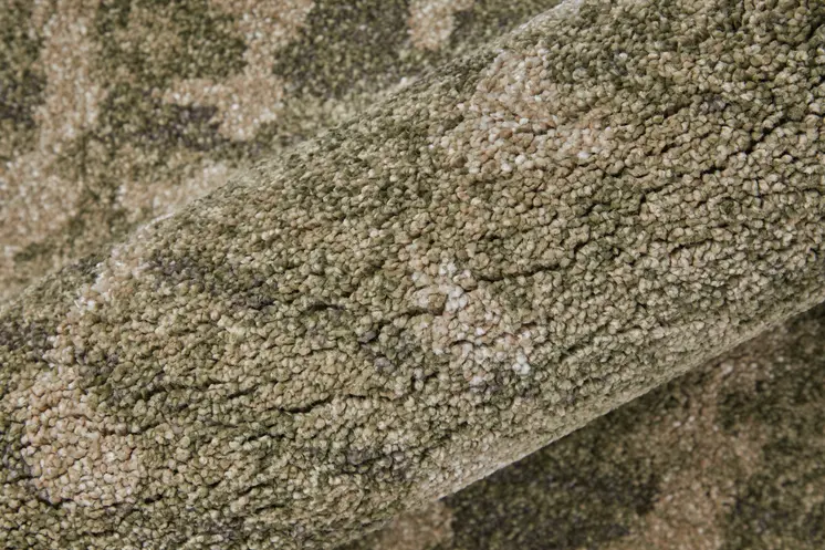 8' X 10' Green And Tan Abstract Area Rug