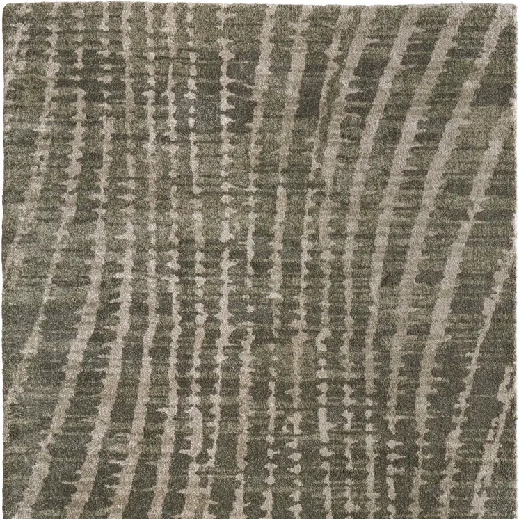 8' X 10' Green And Tan Abstract Area Rug