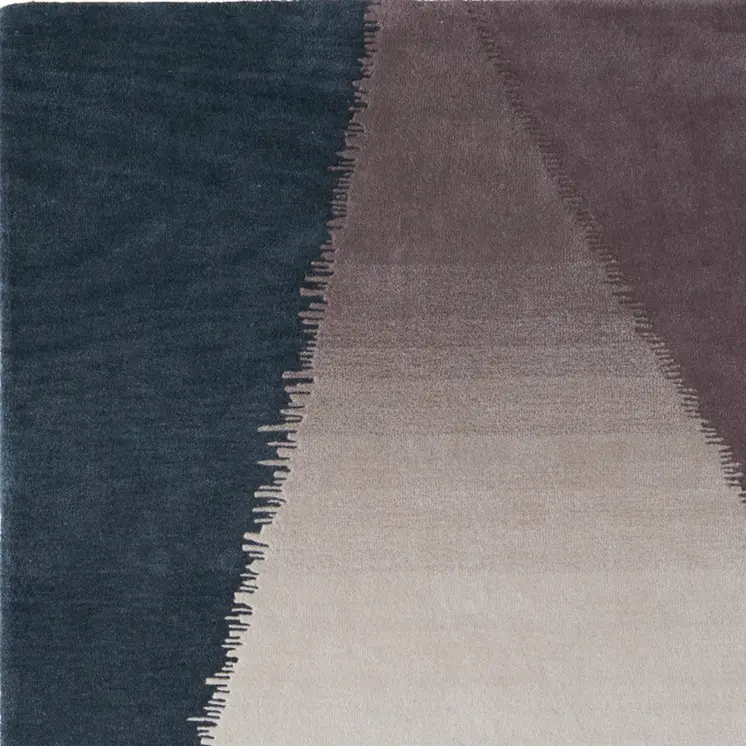 8' X 10' Taupe Blue And Tan Geometric Hand Tufted Area Rug