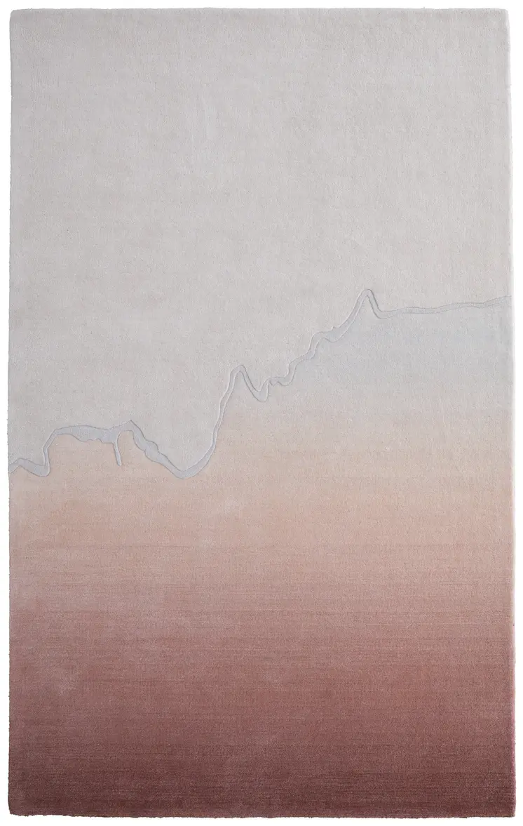 8' X 10' Pink And Ivory Ombre Hand Tufted Area Rug