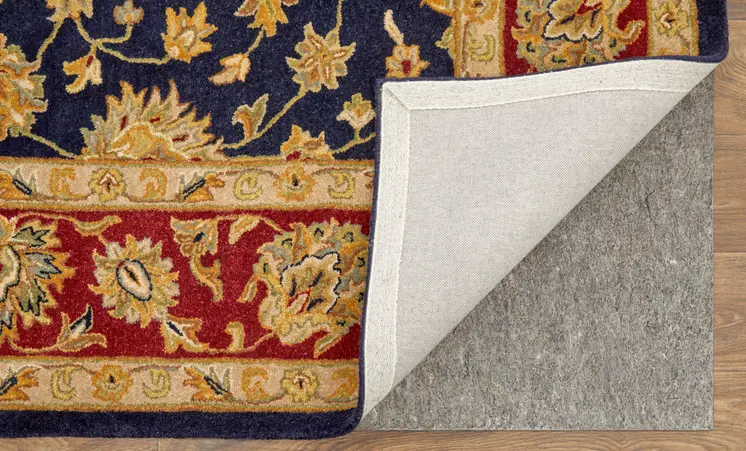 8' X 10' Blue Red And Gold Oriental Hand Tufted Area Rug