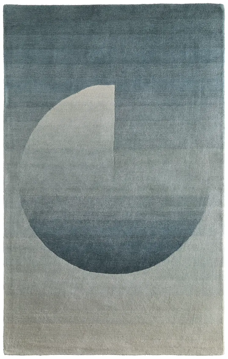 8' X 10' Blue And White Geometric Hand Tufted Area Rug