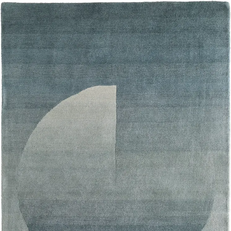 8' X 10' Blue And White Geometric Hand Tufted Area Rug