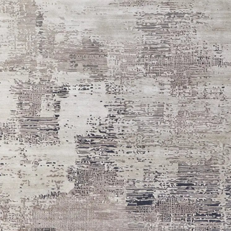 8' X 10' Brown Tan And Black Abstract Hand Tufted Area Rug