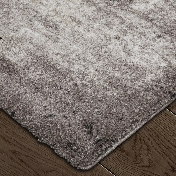 8' X 10' Gray Black And Taupe Abstract Distressed Area Rug