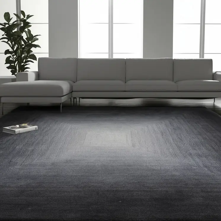8' X 10' Black White And Gray Abstract Hand Tufted Area Rug