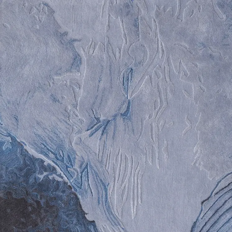 9' X 12' Blue Black And Gray Abstract Hand Tufted Area Rug