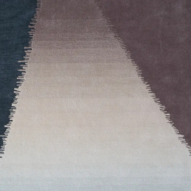 9' X 12' Taupe Blue And Tan Geometric Hand Tufted Area Rug