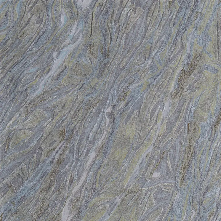 9' X 12' Blue Green And Gray Abstract Hand Tufted Area Rug