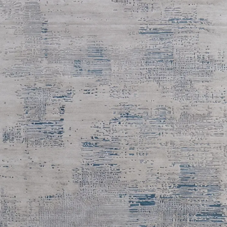 9' X 12' Gray Taupe And Blue Abstract Hand Tufted Area Rug