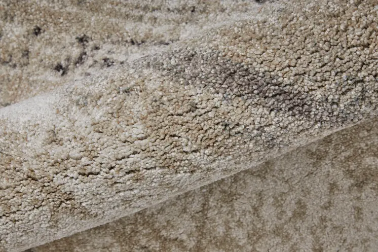 9' X 12' Gray Ivory And Taupe Abstract Distressed Area Rug