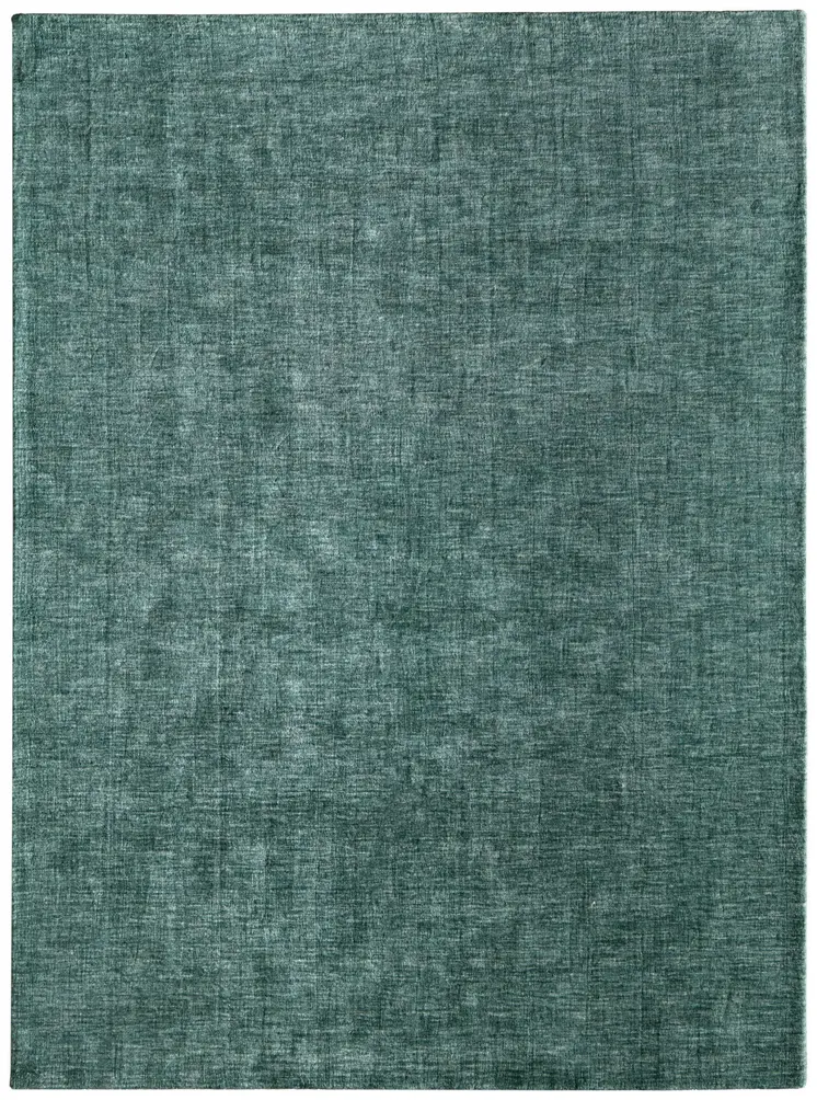 9' X 13' Green And White Hand Woven Area Rug