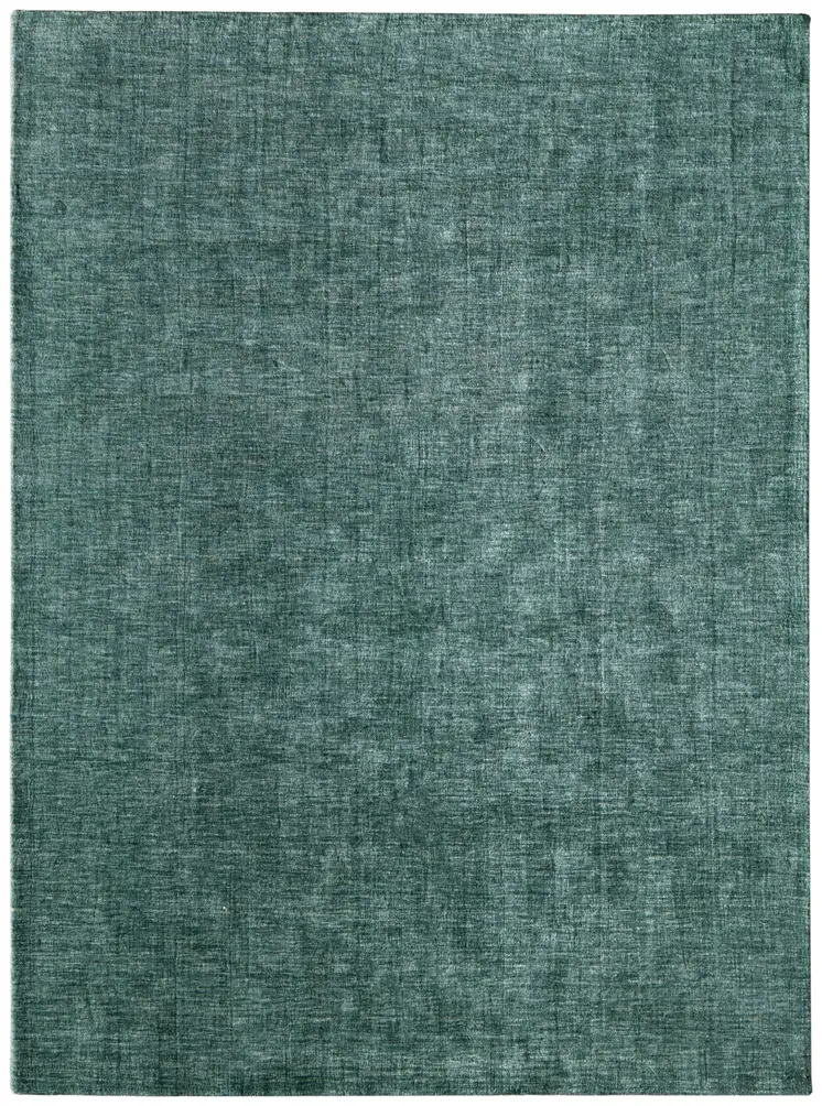 9' X 13' Green And White Hand Woven Area Rug