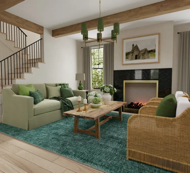 9' X 13' Green And White Hand Woven Area Rug