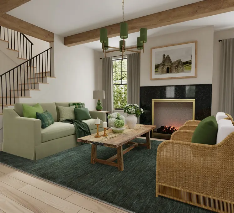 9' X 13' Green Hand Woven Area Rug