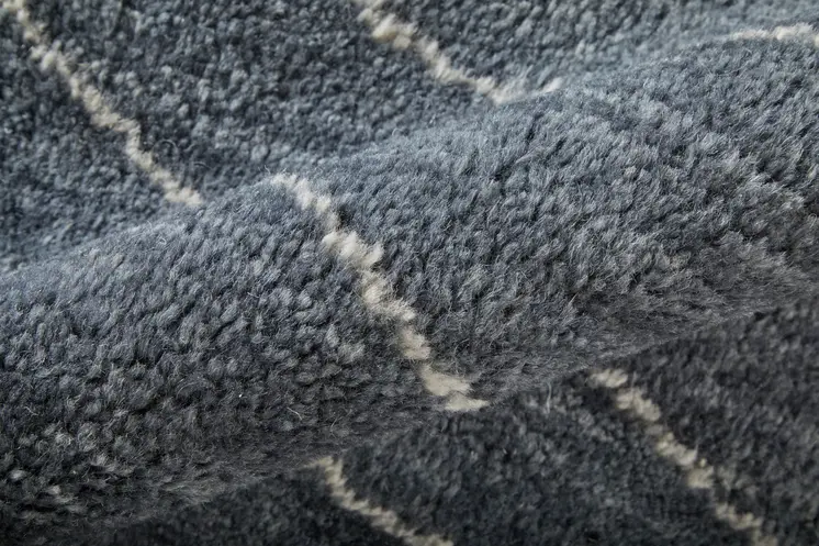 8' X 10' Gray And Ivory Abstract Hand Knotted Distressed Area Rug