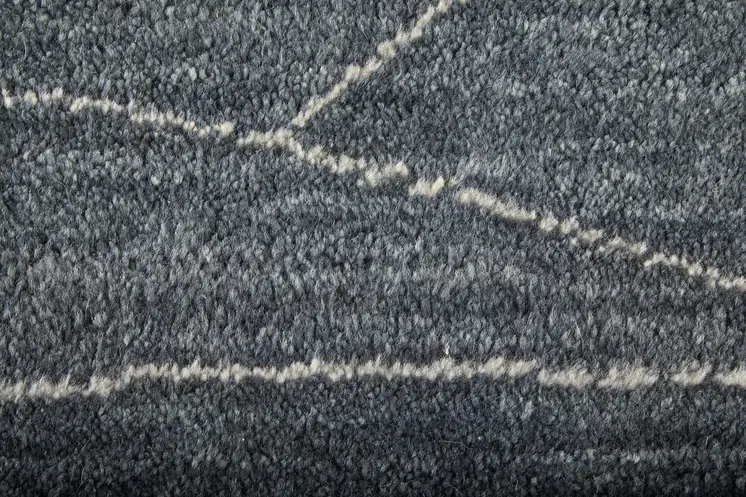 8' X 10' Gray And Ivory Abstract Hand Knotted Distressed Area Rug