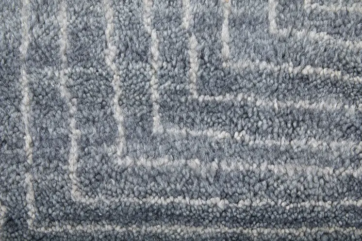 8' X 10' Gray And Ivory Abstract Hand Knotted Distressed Area Rug
