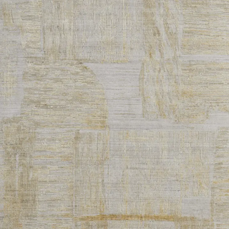 8' X 10' Yellow Ivory And Gold Abstract Hand Woven Area Rug