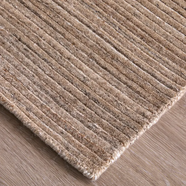 8' X 10' Tan Brown And Gray Hand Woven Distressed Area Rug
