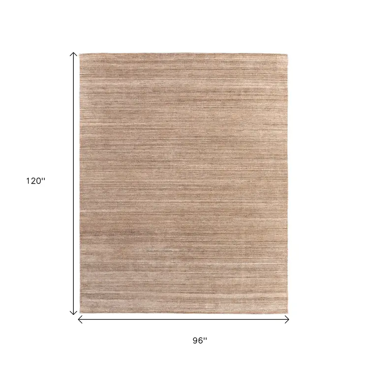 8' X 10' Tan Brown And Gray Hand Woven Distressed Area Rug