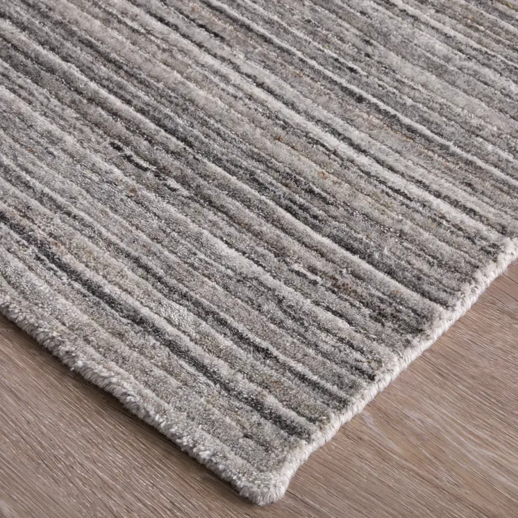 8' X 10' Gray Black And Brown Hand Woven Distressed Area Rug