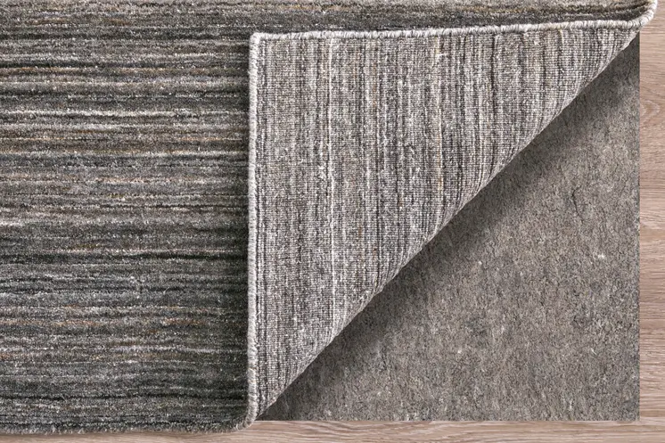 8' X 10' Black Gray And Brown Hand Woven Distressed Area Rug