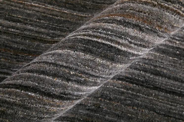 8' X 10' Black Gray And Brown Hand Woven Distressed Area Rug