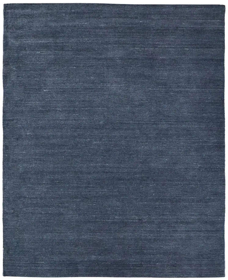 8' X 10' Blue And Gray Hand Woven Distressed Area Rug