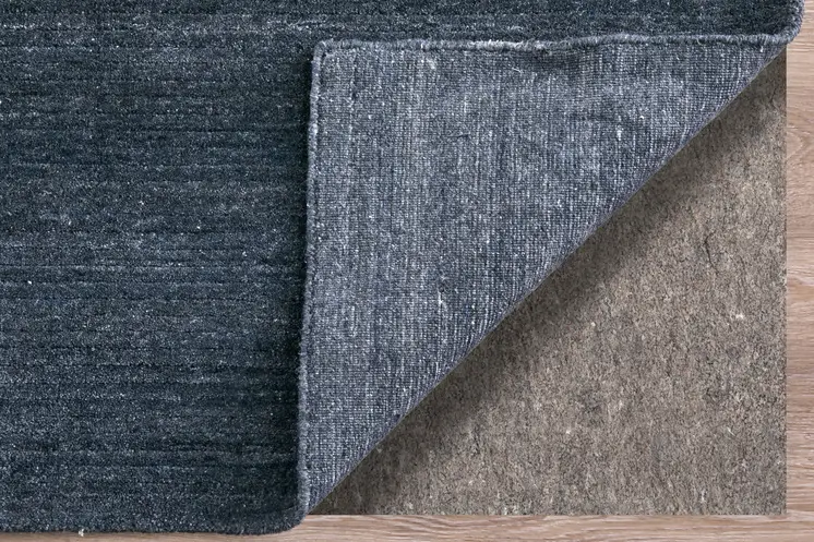 8' X 10' Blue And Gray Hand Woven Distressed Area Rug