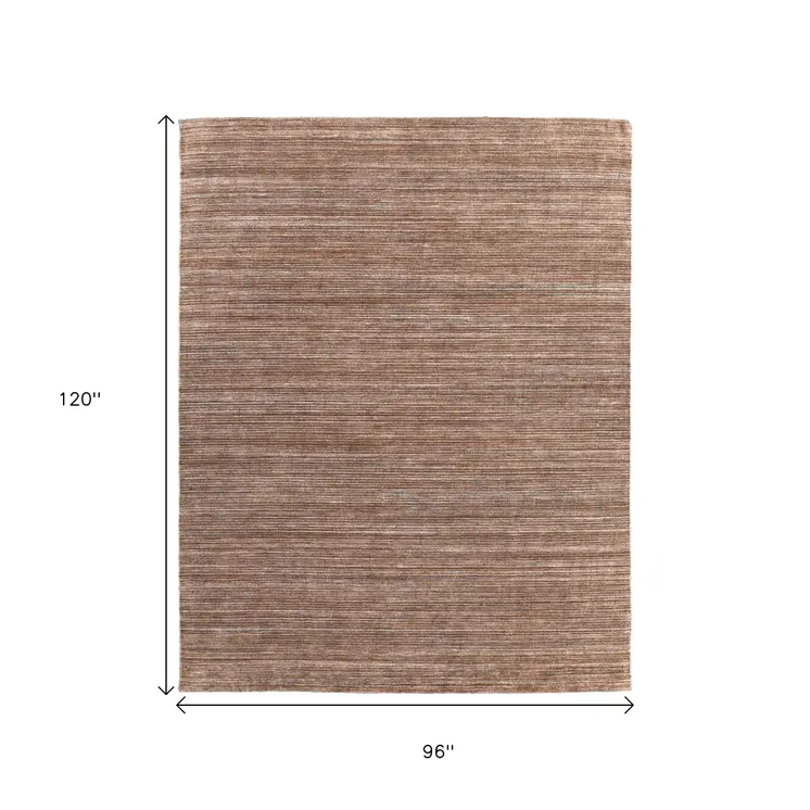 8' X 10' Brown Black And Gray Hand Woven Distressed Area Rug