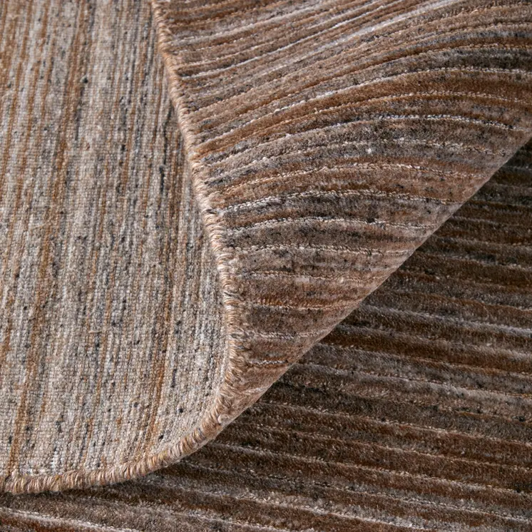 8' X 10' Brown Black And Gray Hand Woven Distressed Area Rug