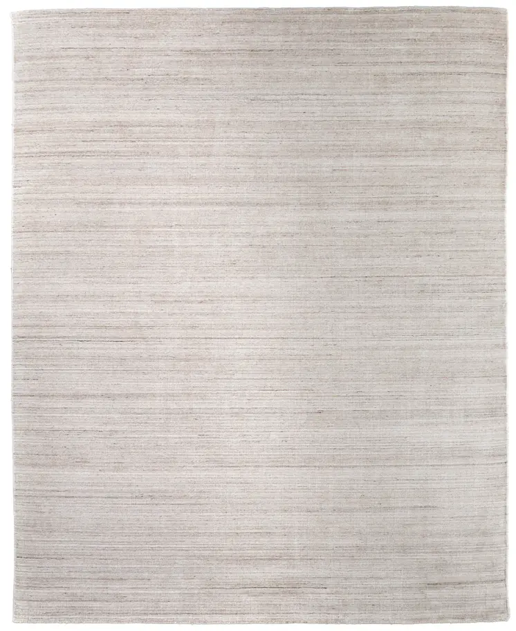 8' X 10' Ivory And Tan Hand Woven Distressed Area Rug
